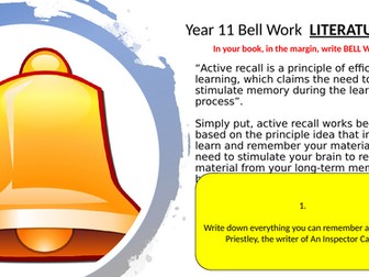 An Inspector Calls Retrieval/Bell Work