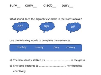Spelling patterns - 'ey'