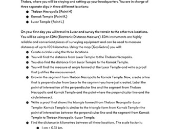 Archeology Application/Activity Involving Circle Theorems and Triangles