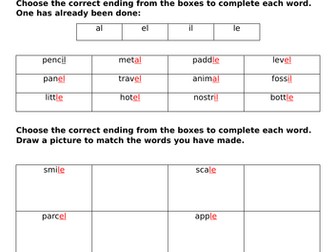 Correct endings for 'l'
