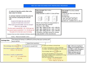 Best Buy & Currency - Maths - Knowledge Organiser