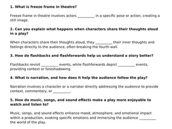 Drama worksheets