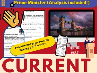 Sunak's Final Speech as Prime Minister - Analysis on this Event with FACT FILE & FREEBIE Worksheet