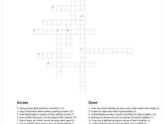 Textiles crossword
