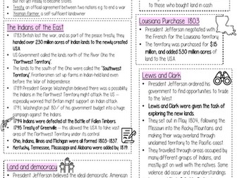 History OCR B The Making of America 1789-1900 Knowledge Organiser