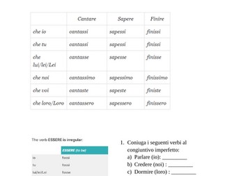 Imperfect Subjunctive Worksheets