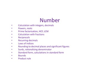 Knowledge organiser Maths Higher GCSE Number