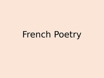 French poetry lesson