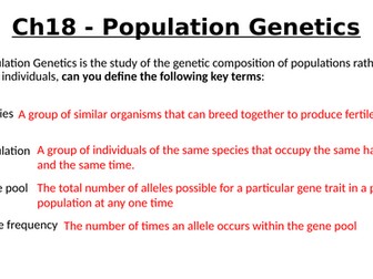 A-Level AQA Biology - Population Genetics