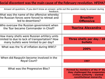 L6 Short Term Social Reasons for Feb 1917