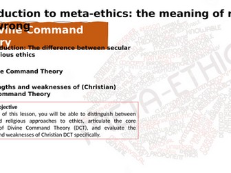 Introduction to meta-ethics: the meaning of right and wrong power point for KS5 RS A-level