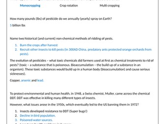 Pesticides - Agriculture - Environmental Management (iGCSE)