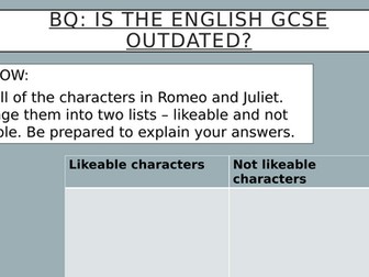 Romeo and Juliet & A Christmas Carol revision lesson