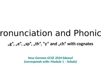 2024 GCSE Edexcel Cognates g/e/sp/th/y/ch – SSC Sound Symbol Correspondence phonics- Module 1 Schule