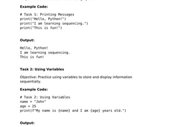 Python Beginner Sequences