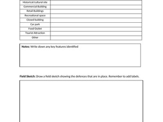 AQA Human and Physical Geography Enquiry Data Collection Booklet