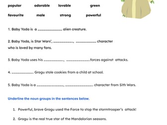 Year 4 Noun Groups - Baby Yoda