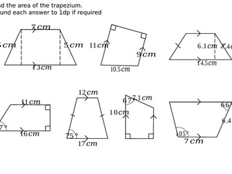 Area of a Trapezium: Pythagoras and Trigonometry