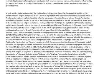 A level English Lit A*  Essay on Conflict in Handmaids Tale and Frankenstein