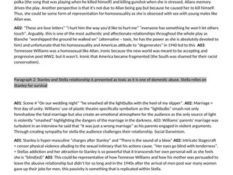 A Level English Lit A Streetcar Named Desire Essay Plan for Family Bonds for an A*