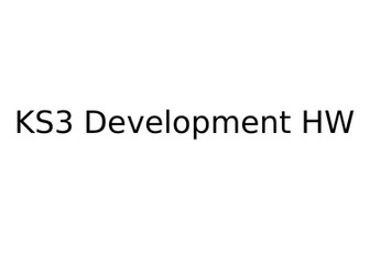KS3 Unit on Development