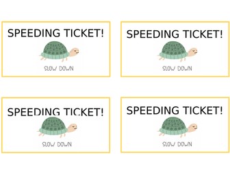 EYFS speeding tickets!