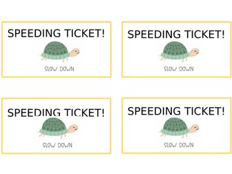 EYFS speeding tickets!