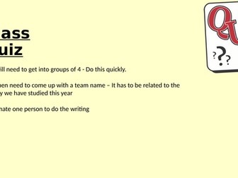 Year 7 End of Year Quiz