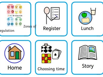 Visual timetable using widgits for Primary