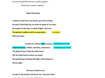 A LEVEL ENGLISH LITERATURE: CAROL ANN DUFFY "Over" an analysis