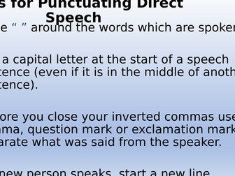 Teaching powerpoint and activity on using inverted commas