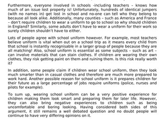 Discussion text/balanced argument model text