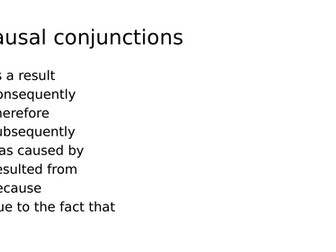 Task setting PPT on causal conjunctions