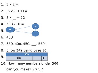 Year 3/4 Daily Maths Revision Questions