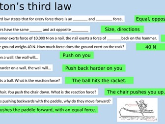 Newton's third law and types of forces plenary