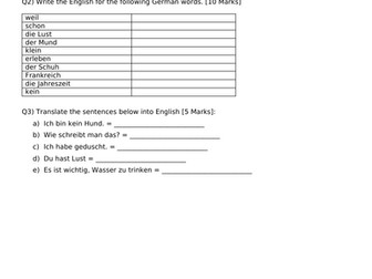 Year 8 German NCELP Assessments