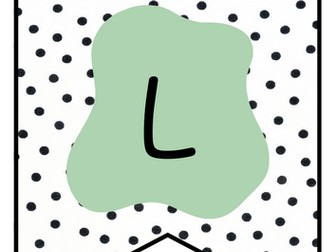 Iaith - 'working wall'  / Literacy - 'working wall' - Polka dot theme