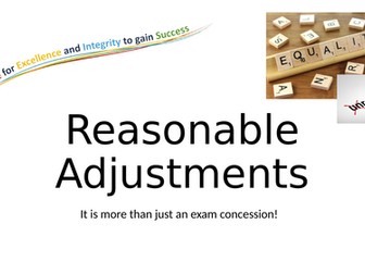 INSET Day - Reasonable Adjustments  in the classroom (Training for Staff)