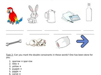 Double consonant spelling worksheet