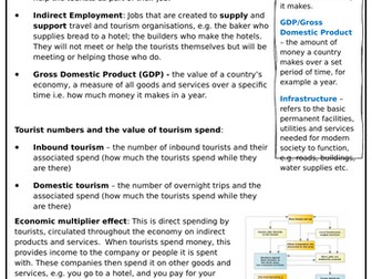 UK Economy Worksheets - Travel and Tourism