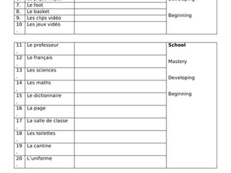 KS3 and KS4 French Baseline Tests