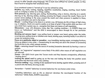 Emtional regulation ideas taken from SCERTS TM