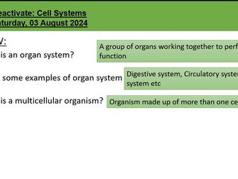 Apply: Cells to Organ systems SMART Activate 3