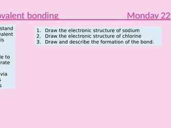 Covalent bonding lesson powerpoint