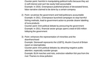 Edexcel A-Level Government and Politics Essay Plan