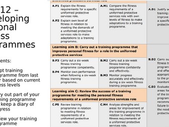 Pearson BTEC Level 3 Uniform Protective Services Unit 12 (Training for Personal Fitness)