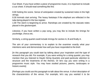 A-Level Music Composition Commentary Guide