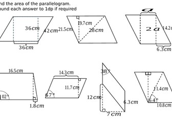 Area of a Parallelogram:  Pythagoras and Trigonometry