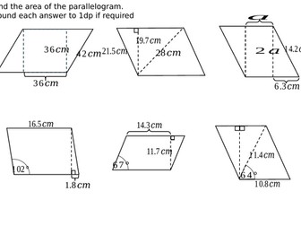 Area of a Parallelogram:  Pythagoras and Trigonometry