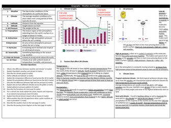 Weather and Climate Knowledge Organiser